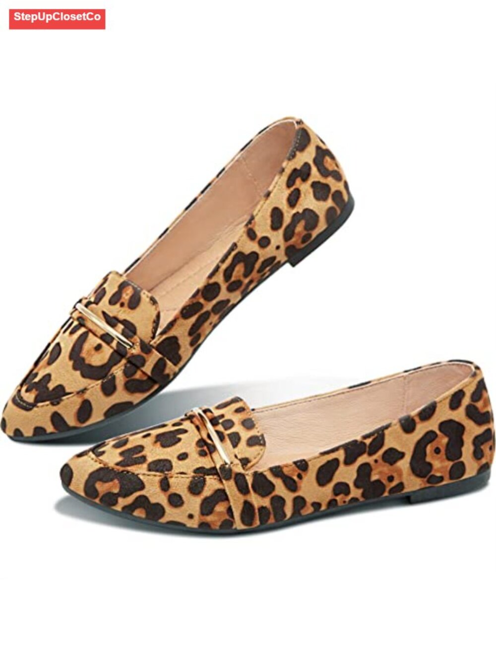 Faux Suede Pointy Toe Loafer Flat Comfortable Penny Loafer Slip On Work Shoes